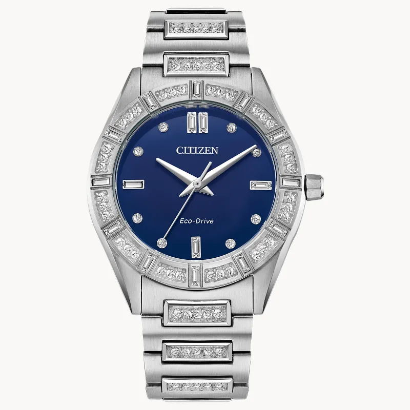 Silhouette Crystal Blue Dial Stainless Steel Bracelet EM1020 Silhouette Crystal Blue Dial Stainless Steel Bracelet EM1020